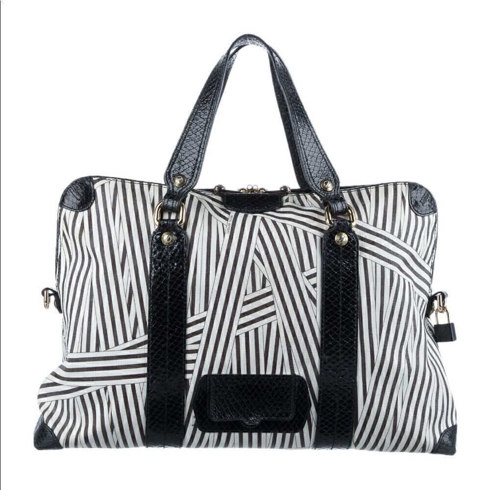 Henri Bendel Disturbed Stripe Laptop Bag/ Briefcase